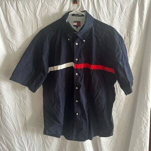 Tommy Hilfiger Men’s Large Blue Button Down 100% Cotton